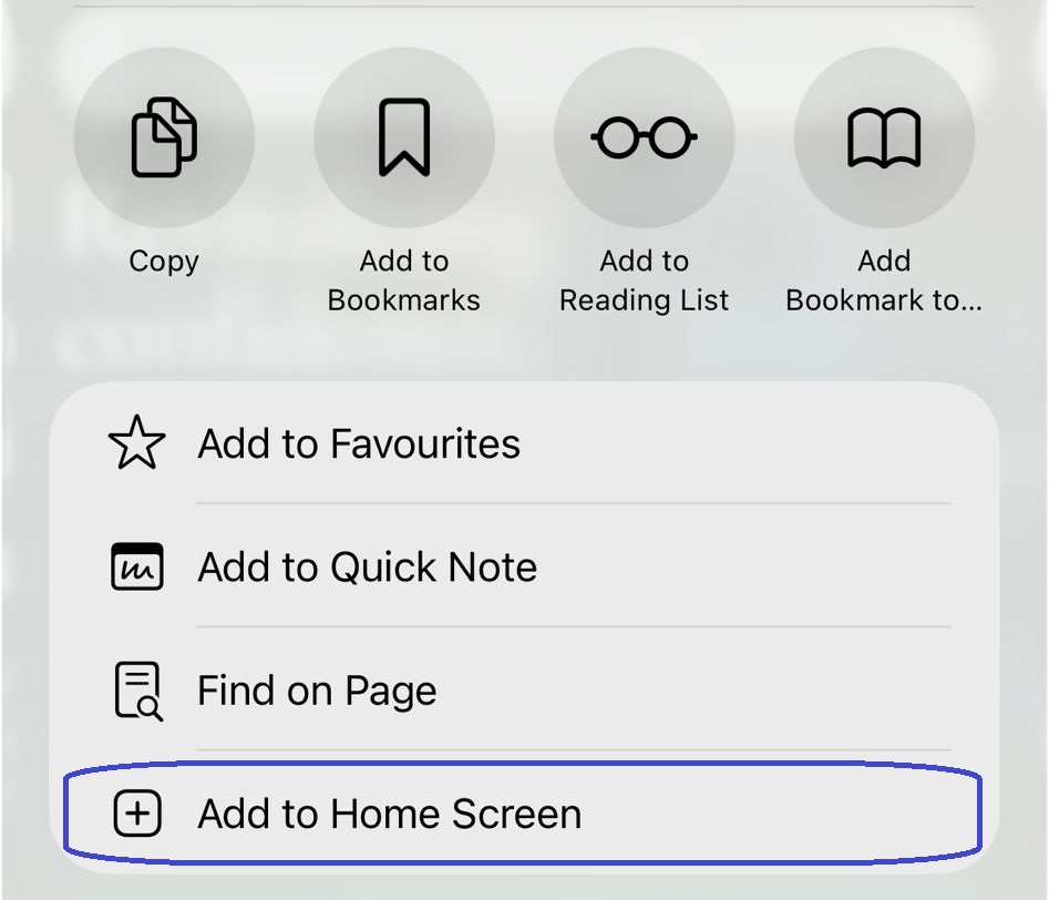 Step 4: tap Add to Home Screen